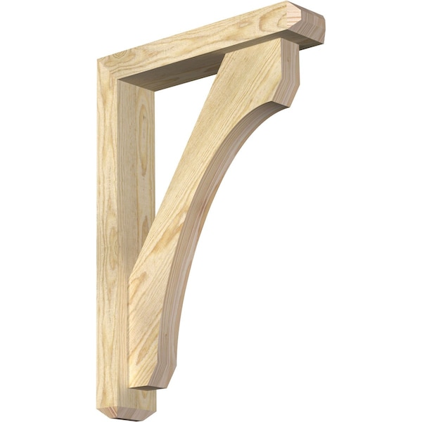 Ekena Millwork Legacy Craftsman Rough Sawn Bracket w/ Offset Brace, Douglas Fir, 4"W x 18"D x 26"H BKT0402X18X26LEC04RDF - main
